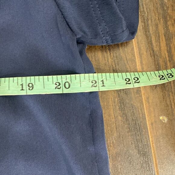 QUINCE Navy Blue 100% Washable Silk Pajama Tee NWOT Size Small - Picture 14 of 14